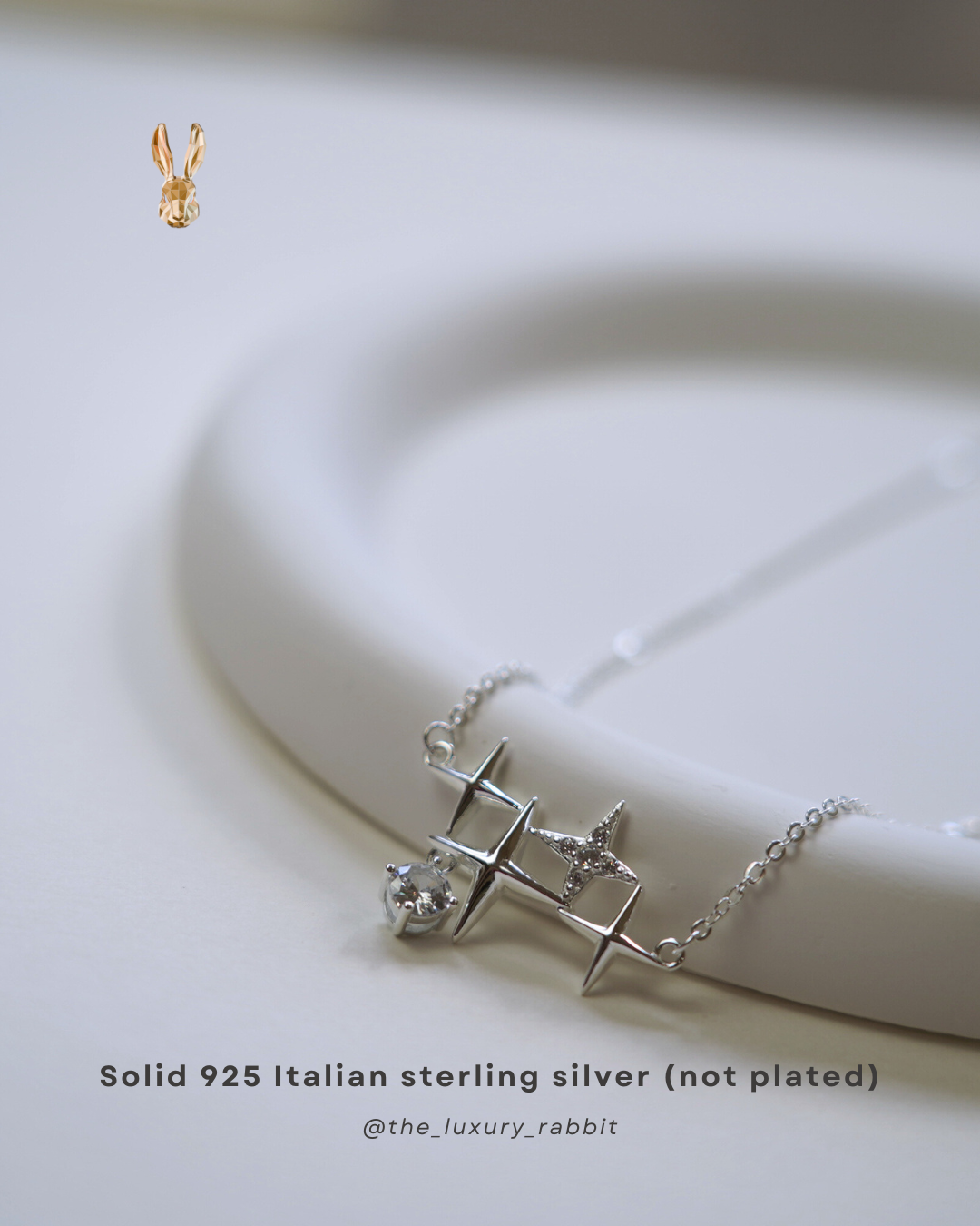 Italian 925 Silver Star Cluster Necklace ✨