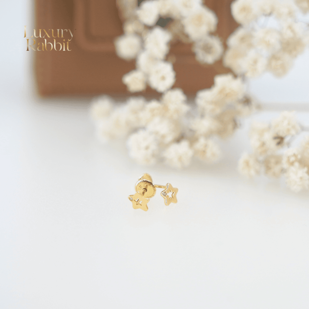 18k Star earrings