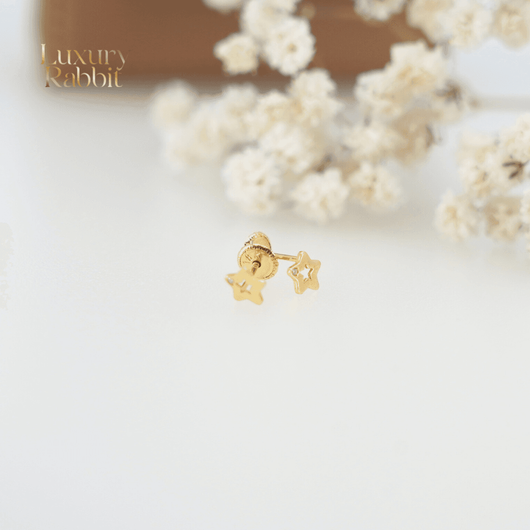 18k Star earrings