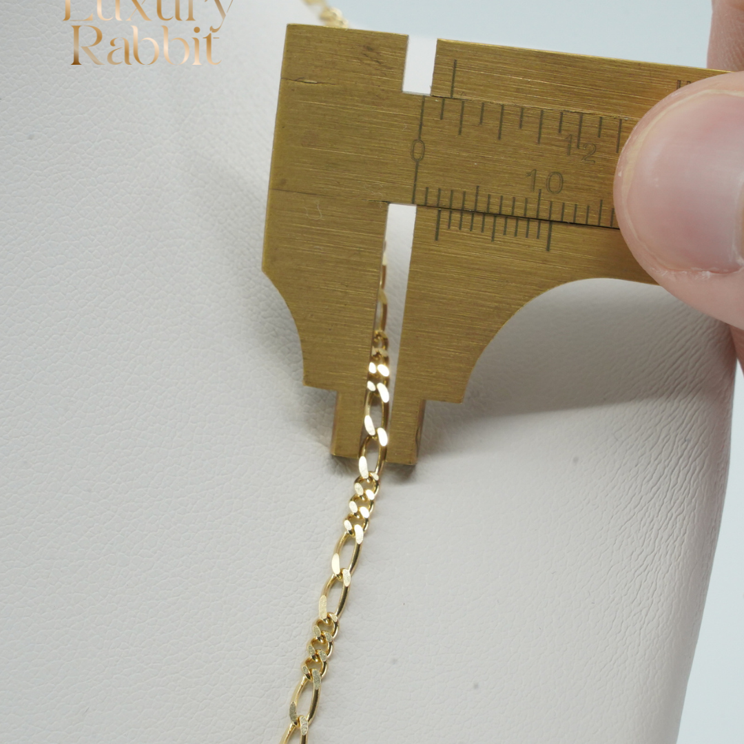 18k Solid Figaro Chain 24'