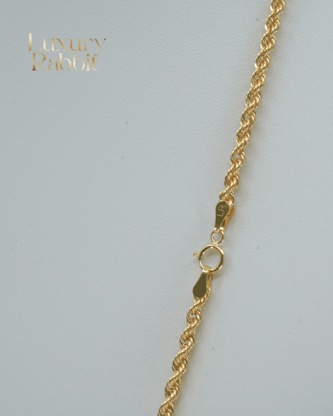 18k Gold Rope Chain Luxury Rabbit 24'