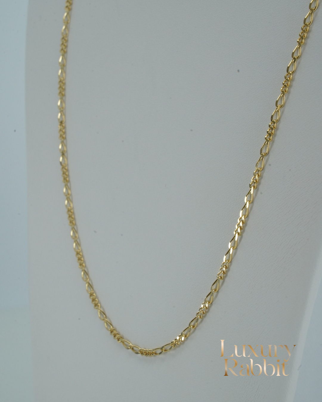 18k Solid Figaro Chain 24'