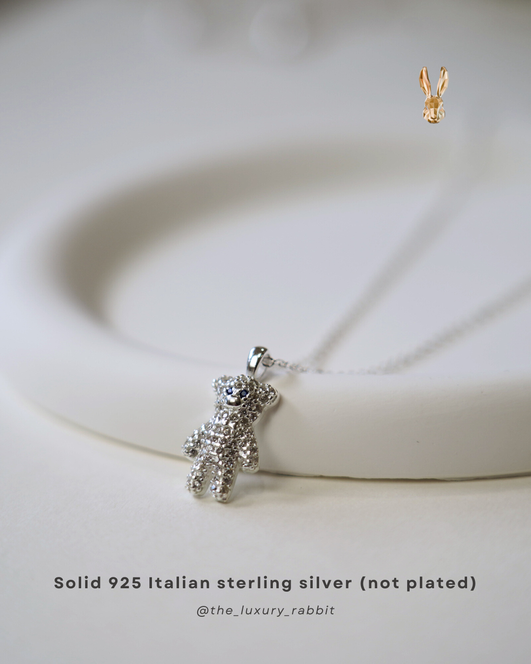 Italian 925 Silver Teddy Bear Pendant Necklace 🧸✨