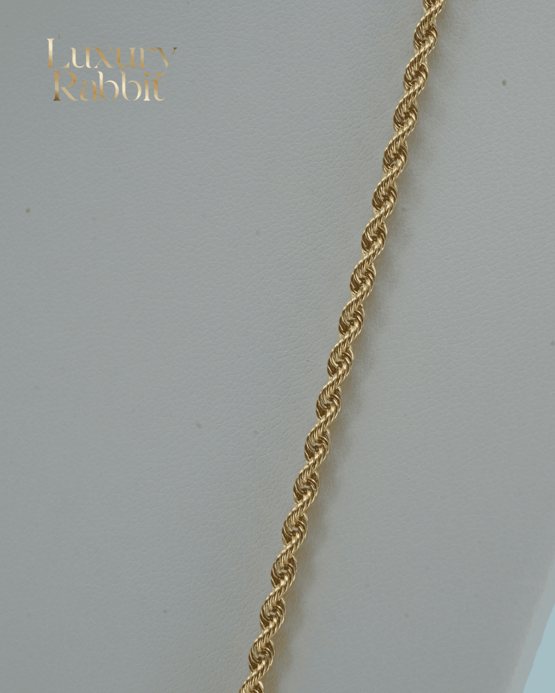 18k Gold Rope Chain Luxury Rabbit 24'