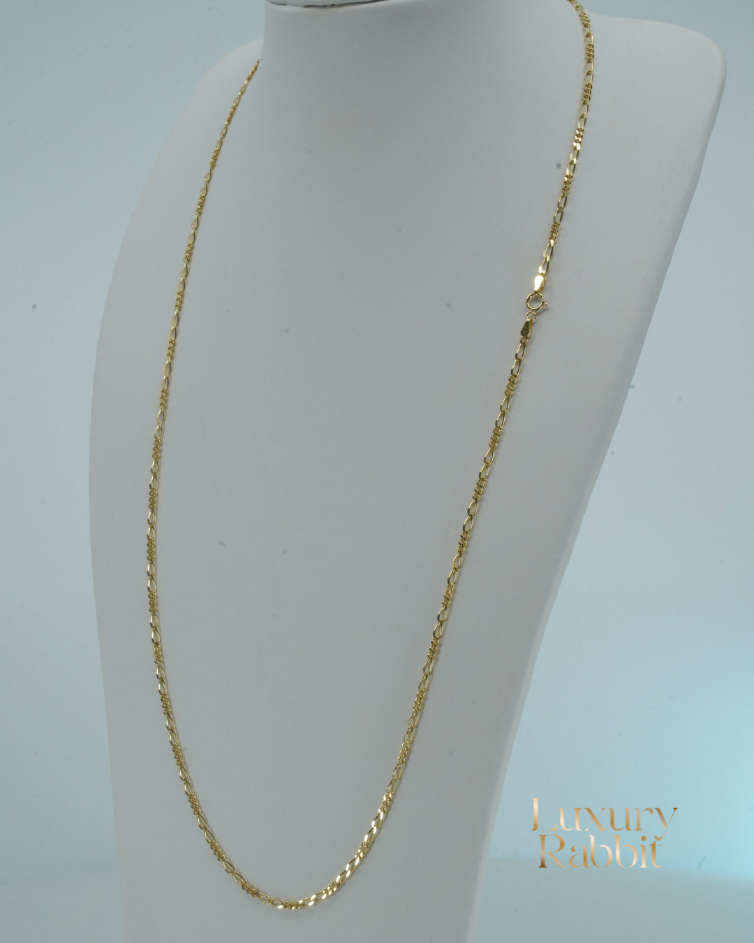 18k Solid Figaro Chain 24'