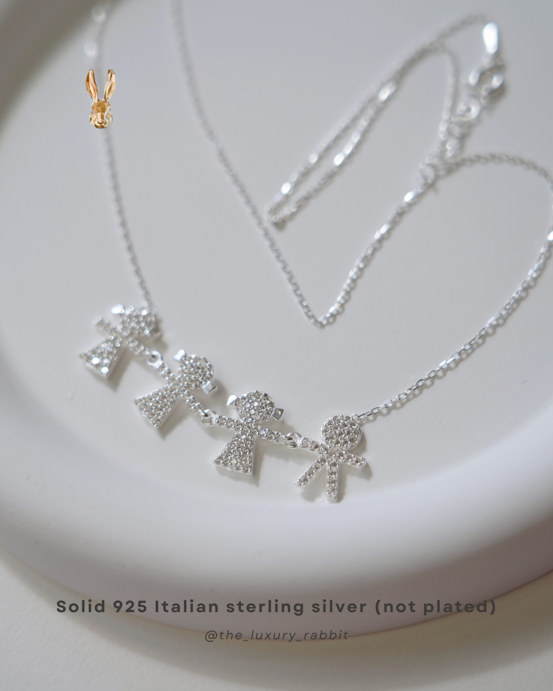 Italian 925 Silver Kids Holding Hands Necklace