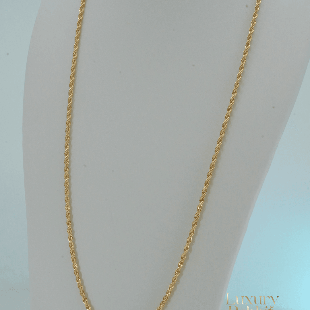 18k Gold Rope Chain Luxury Rabbit 24'