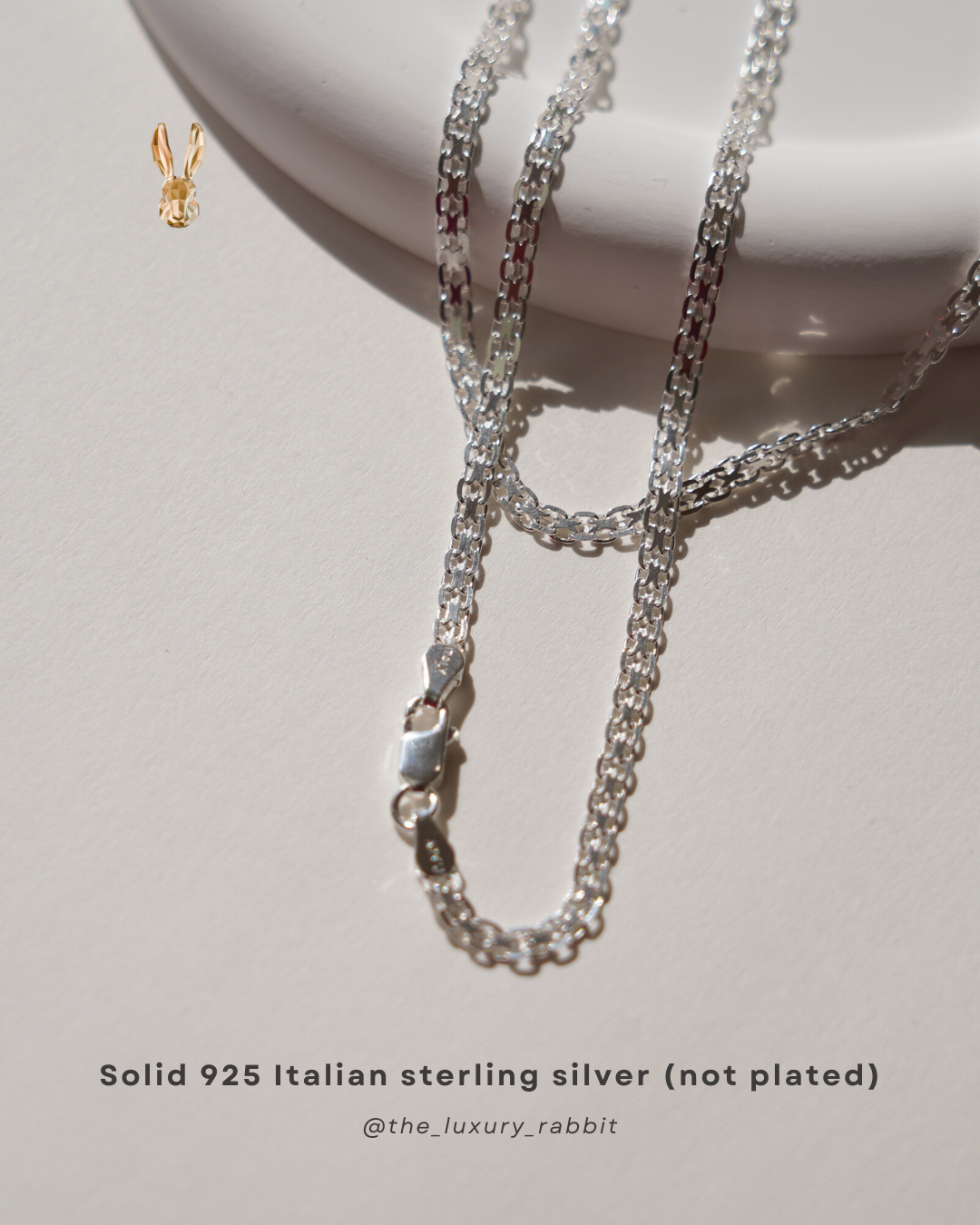 Italian 925 Silver bismark Chain Necklace