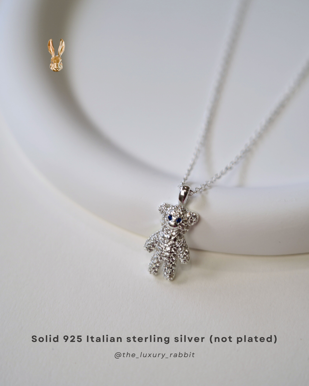 Italian 925 Silver Teddy Bear Pendant Necklace 🧸✨