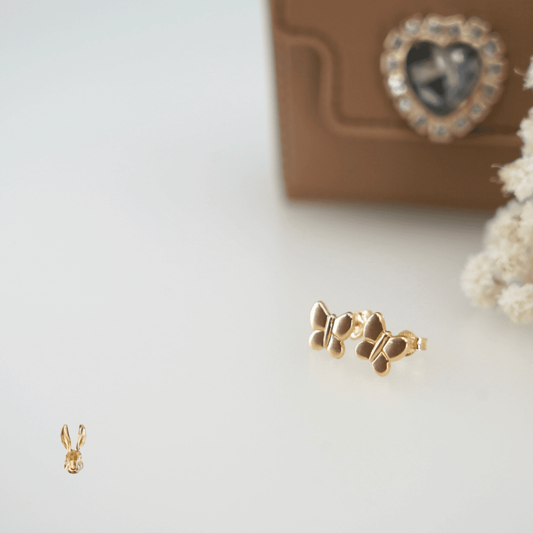 18k Butterfly earrings