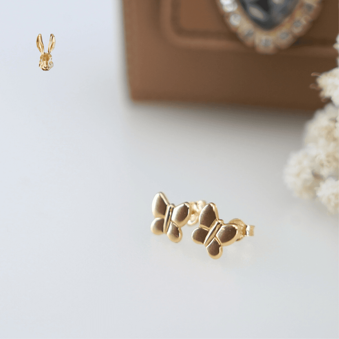 18k Butterfly earrings