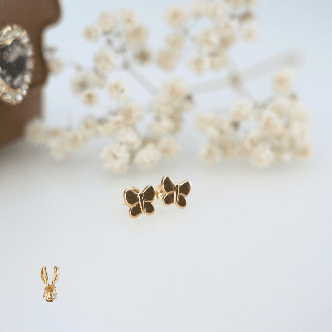 18k Butterfly earrings