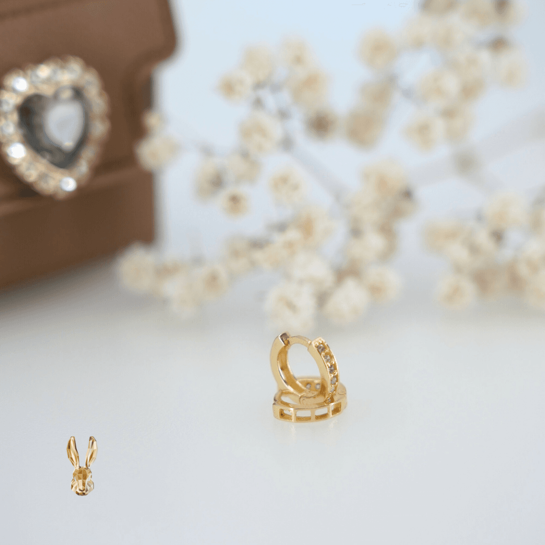 18k gold Hoop zircon