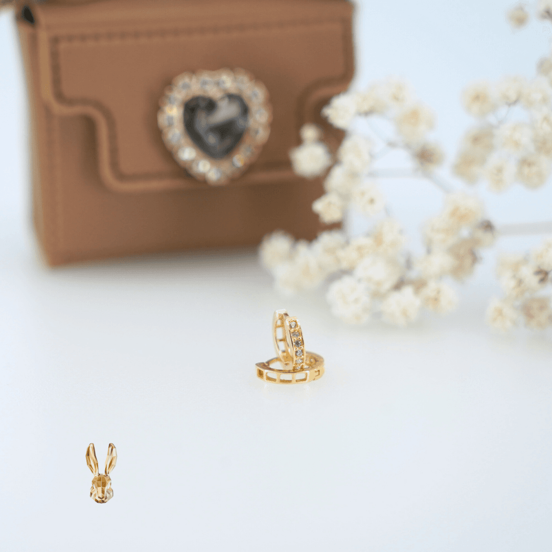 18k gold Hoop zircon