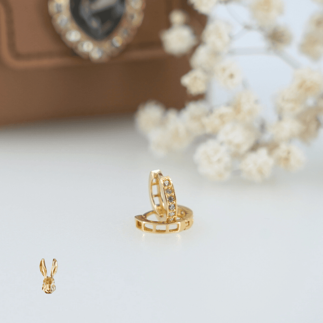 18k gold Hoop zircon