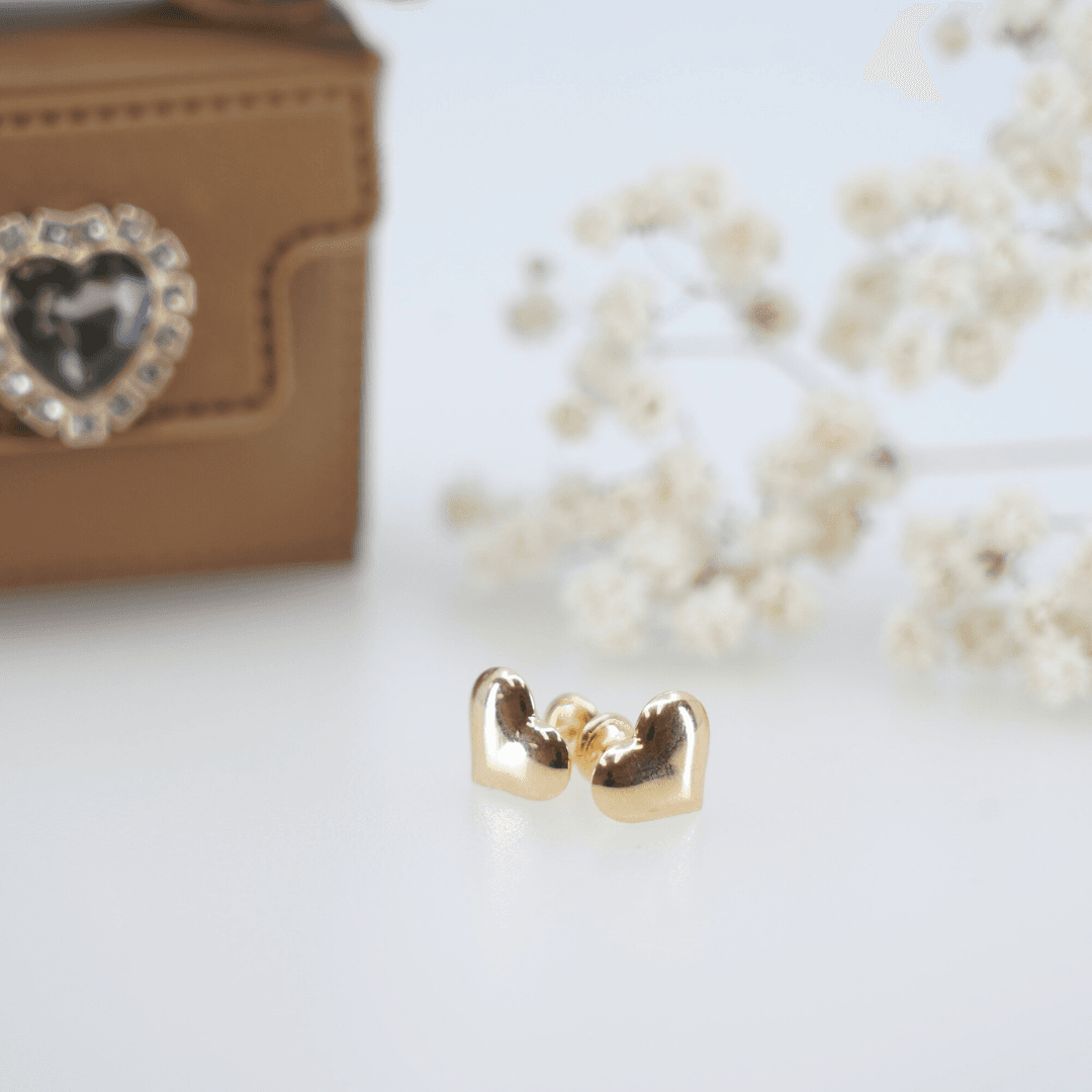 18k Heart Earrings