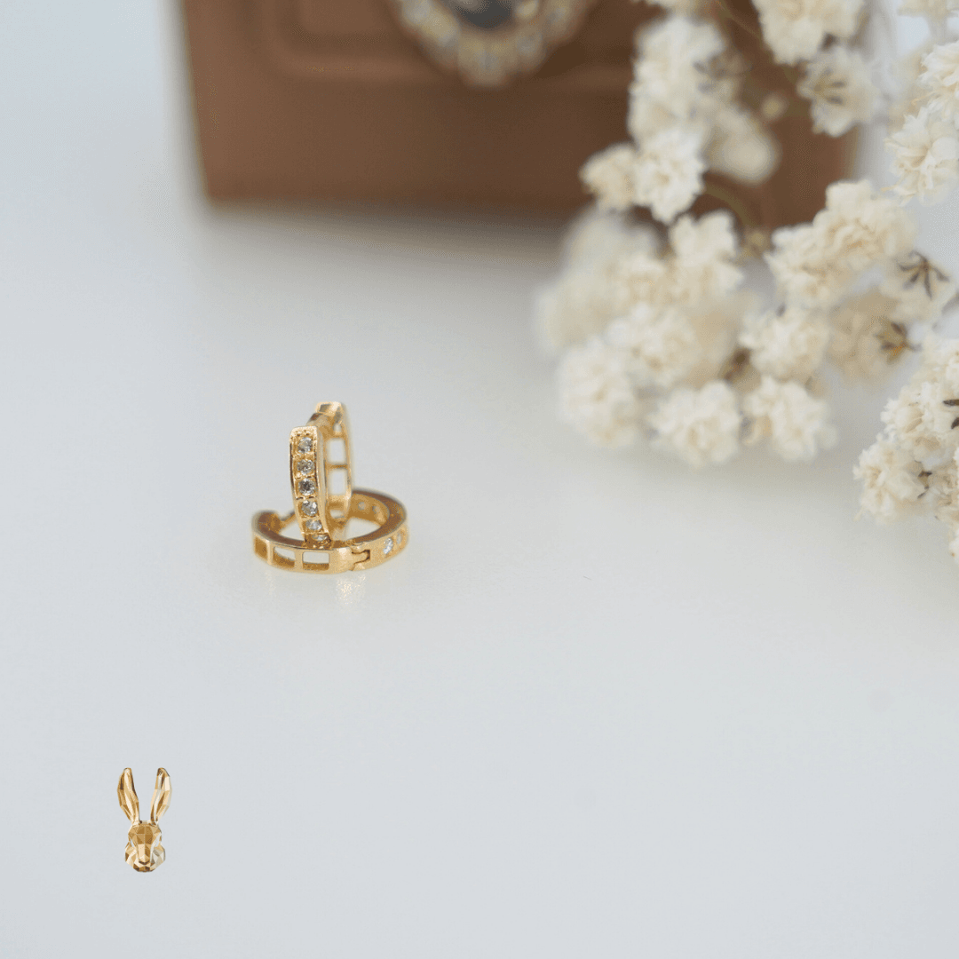 18k gold Hoop zircon