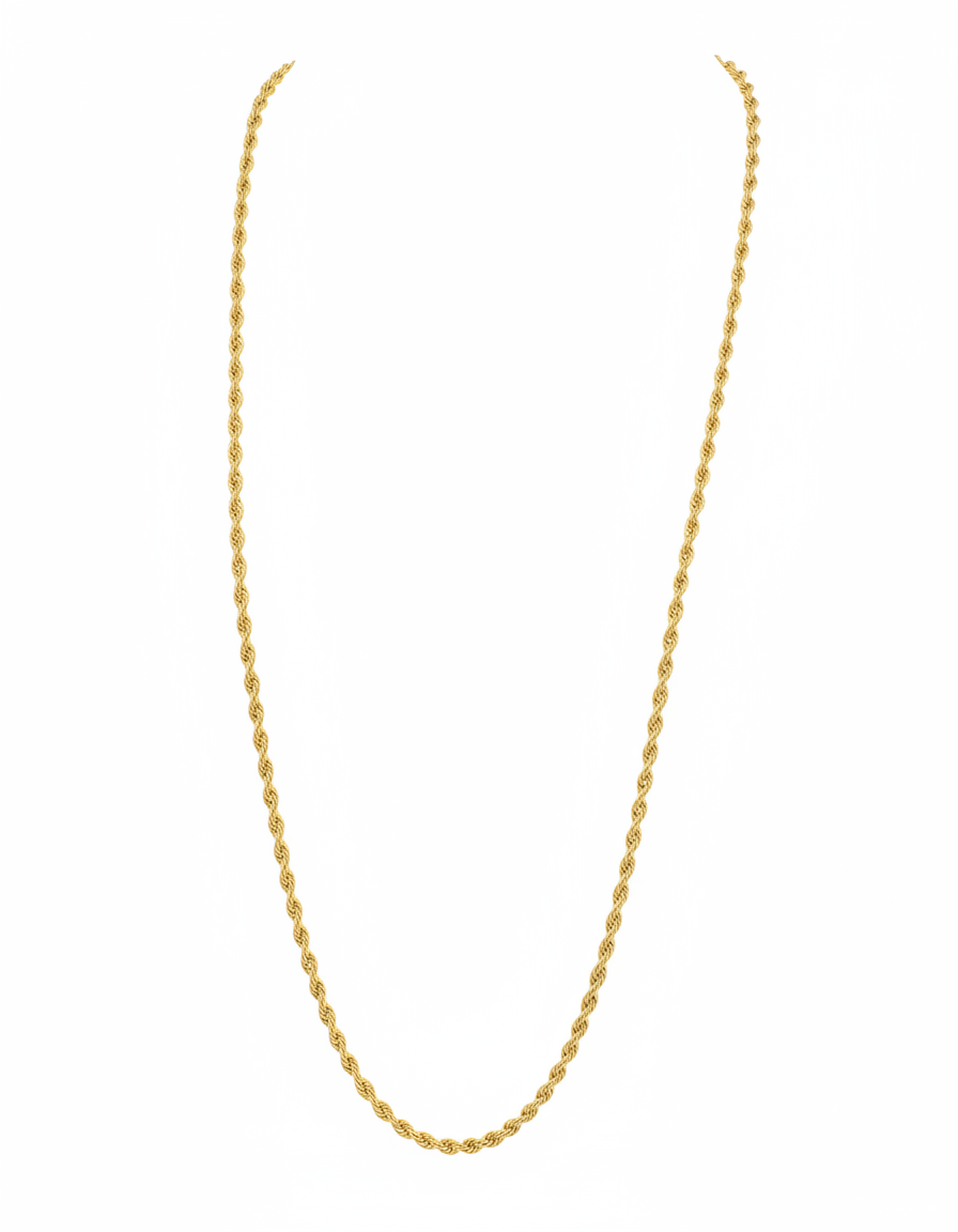 18k Gold Rope Chain Luxury Rabbit 24'