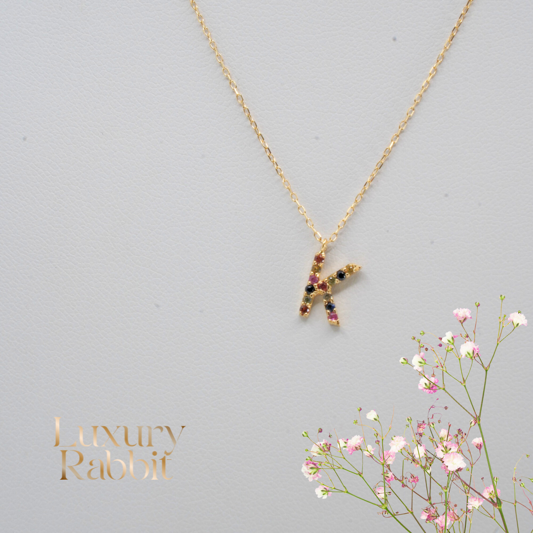 18K Letter Chain and Pendant 45cm