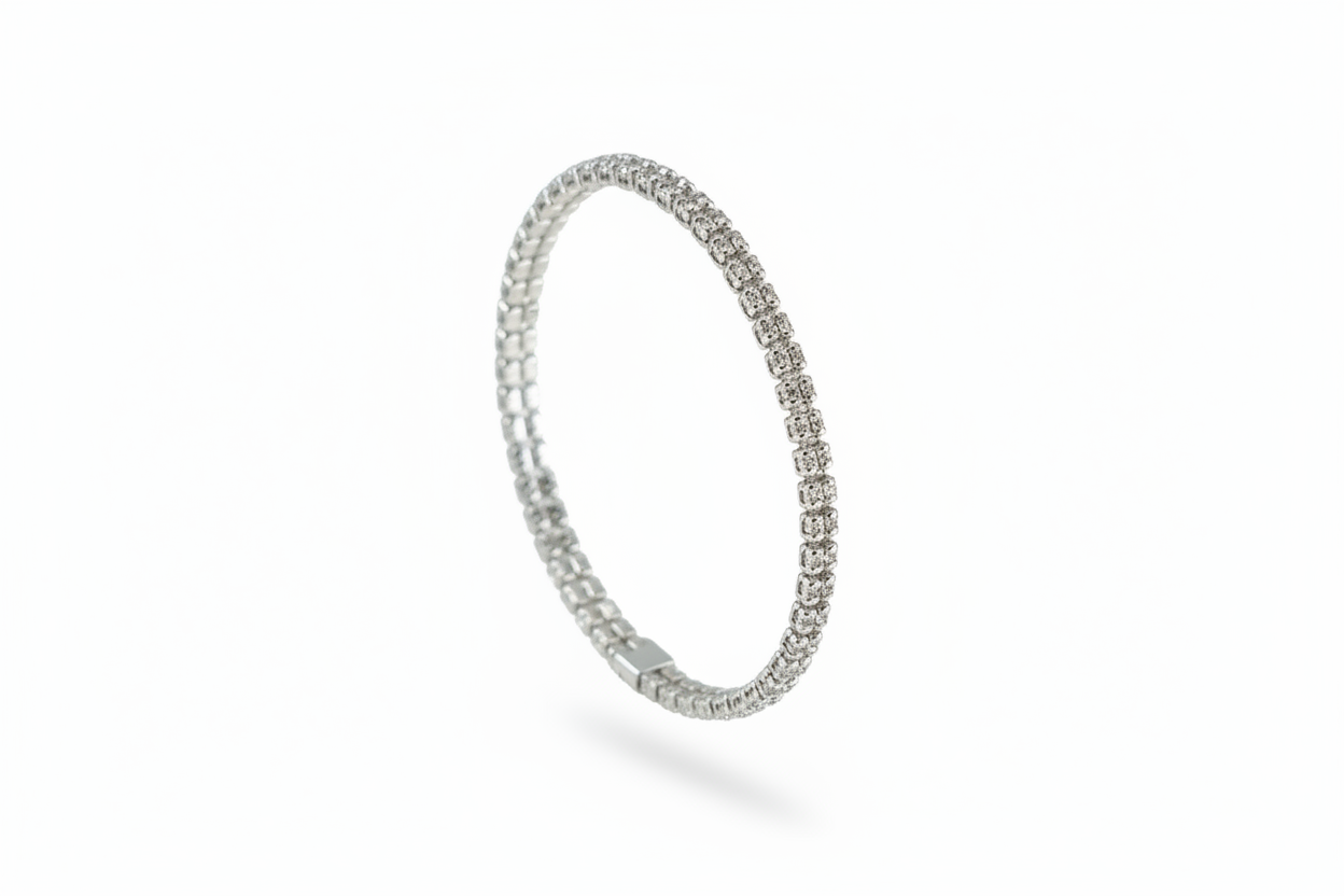 18k Gold Ice Chain and Bracelet 24'