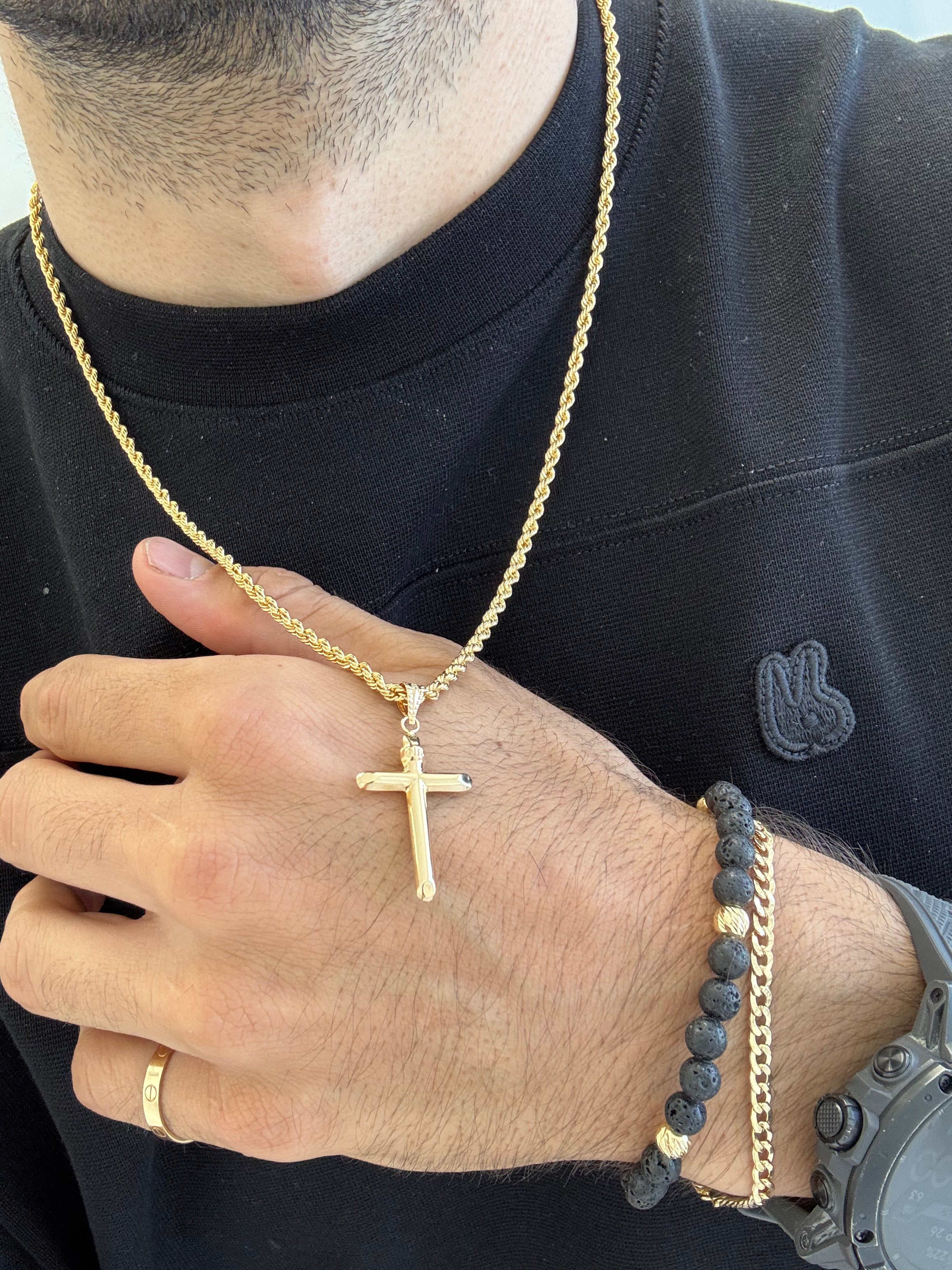 18k Bracelet Volcanic Stone 5 mm