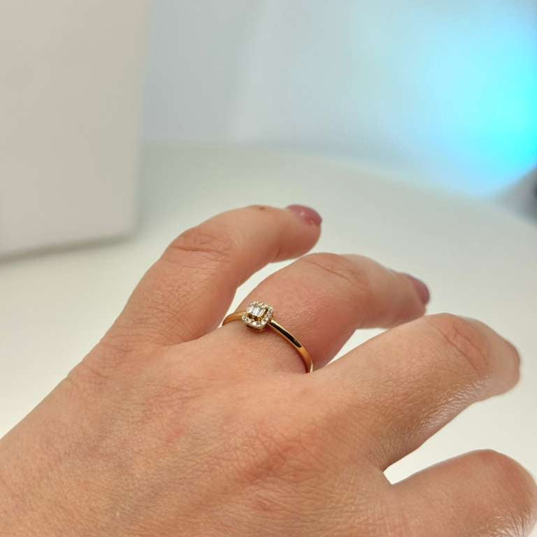 14k Tiny Brilliant Love natural Diamonds