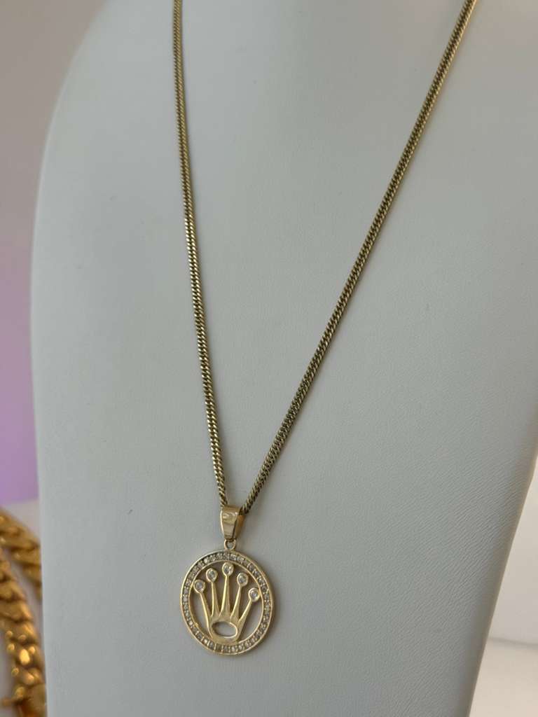 18k cuban link double 50 cm 2 mm