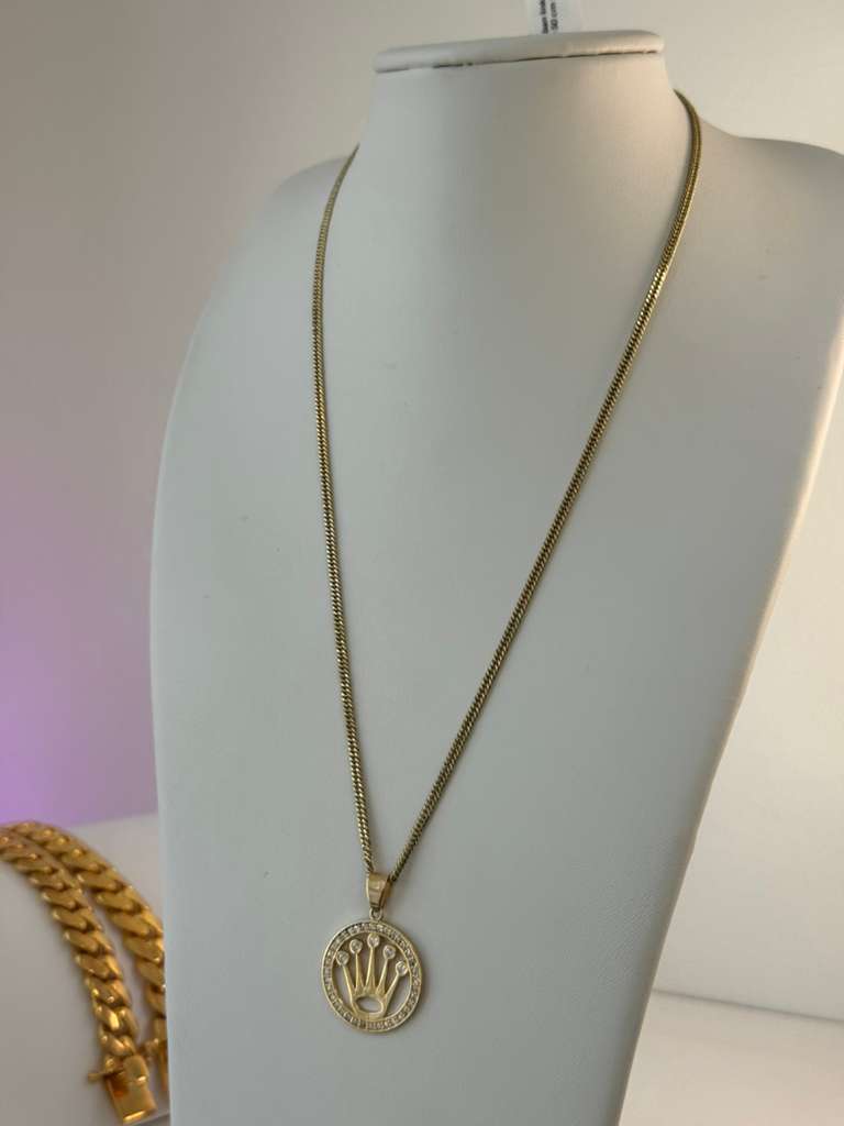 18k cuban link double 50 cm 2 mm