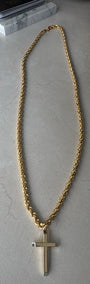 18 K Rope chain + Cross pendant 18K
