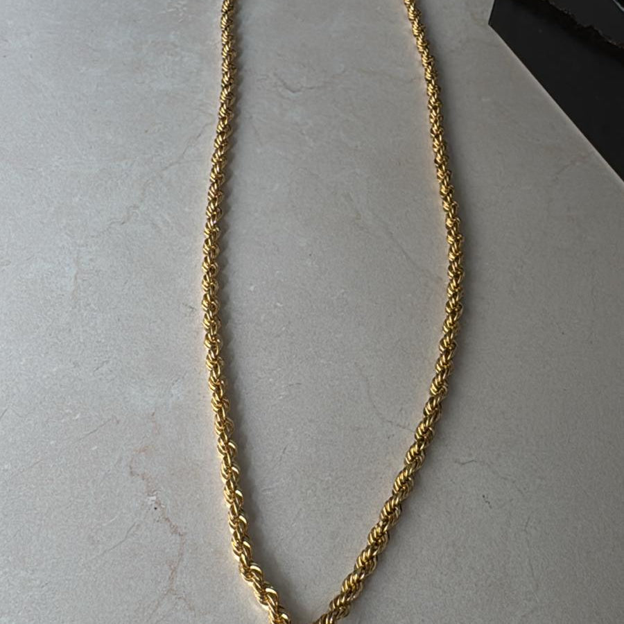 18 K Rope chain + Cross pendant 18K