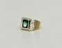 14k Men Ring With Green Stone size 10
