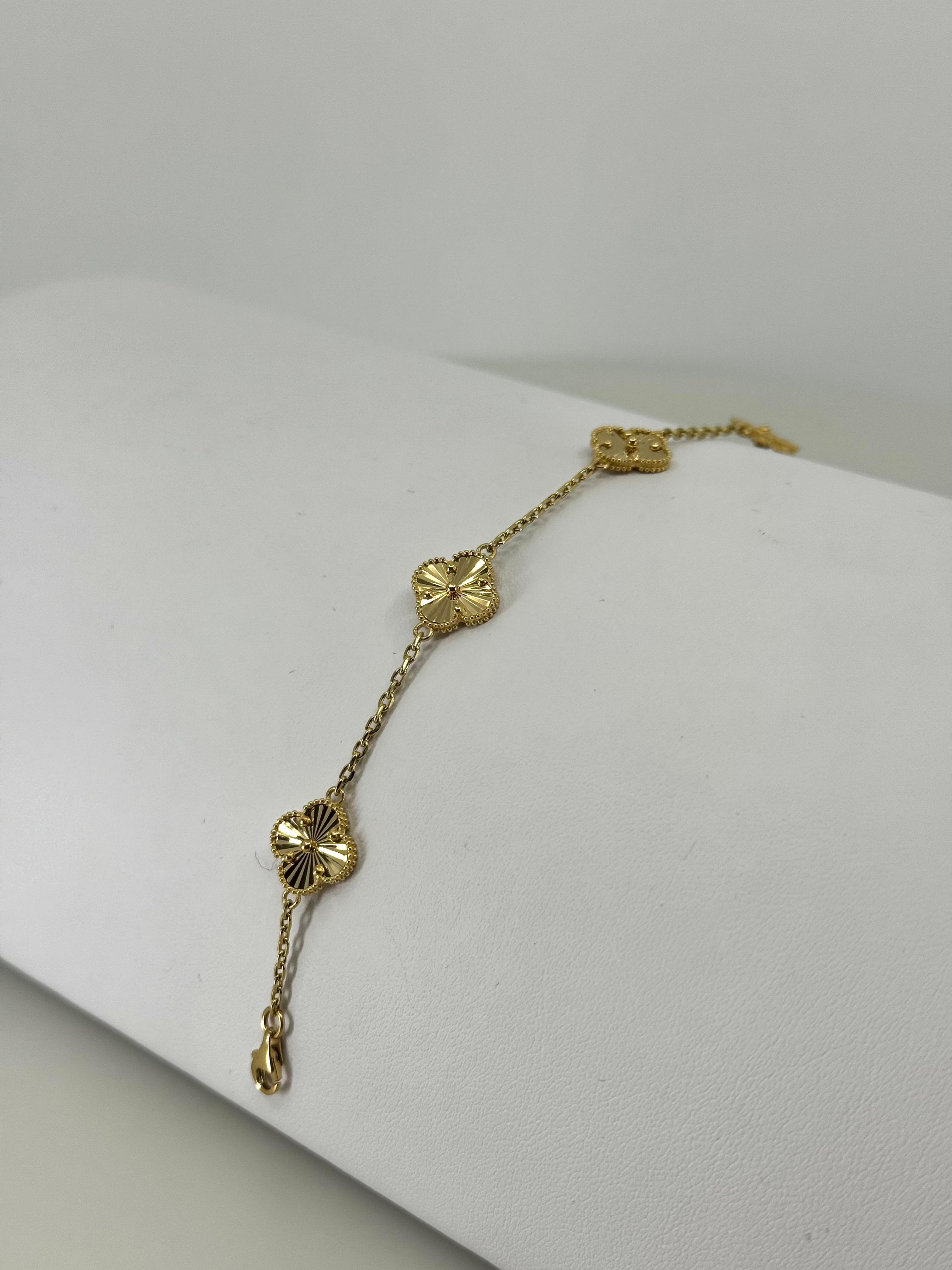 18K Bracelet clover 20cm