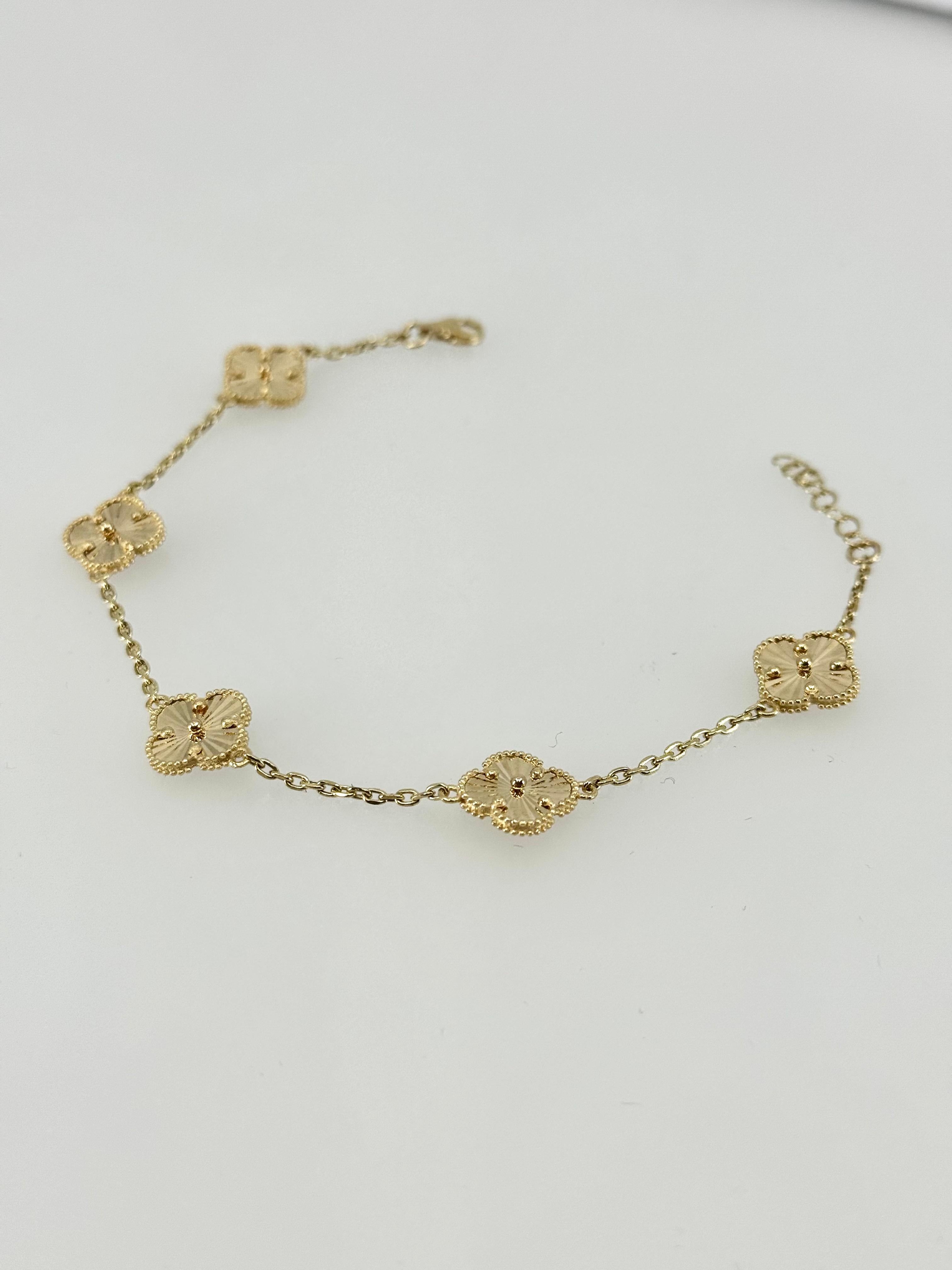 18K Bracelet clover 20cm