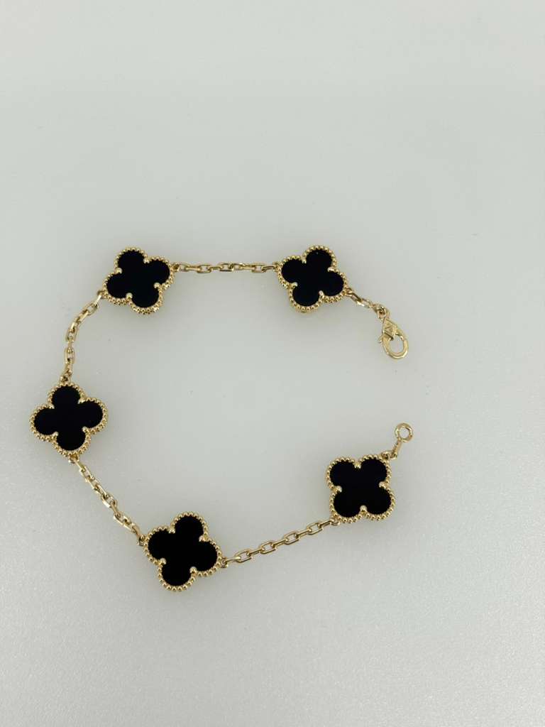 18K Bracelet clover 20cm Black