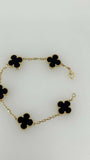 18K Bracelet clover 20cm Black