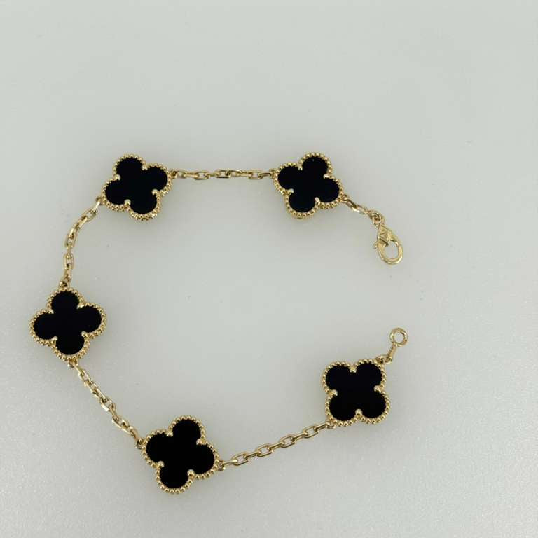 18K Bracelet clover 20cm Black