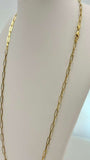 18k Paper clip necklace  60 cm 4 mm