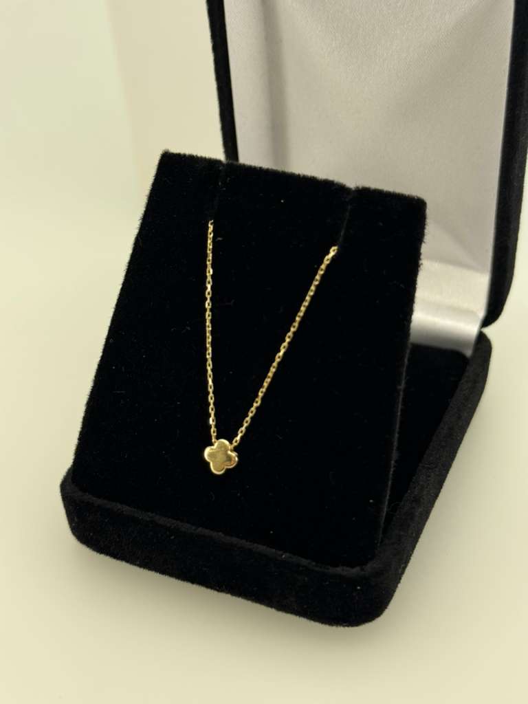 14k  cadena con dije clover
