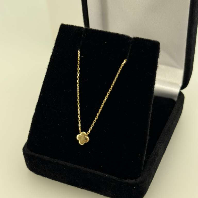 14k  cadena con dije clover