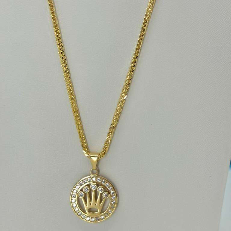 18K Rolex Stone Pendant