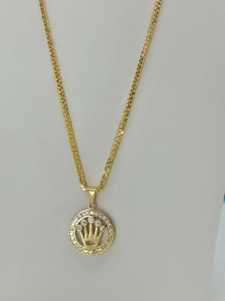 18K Rolex Stone Pendant