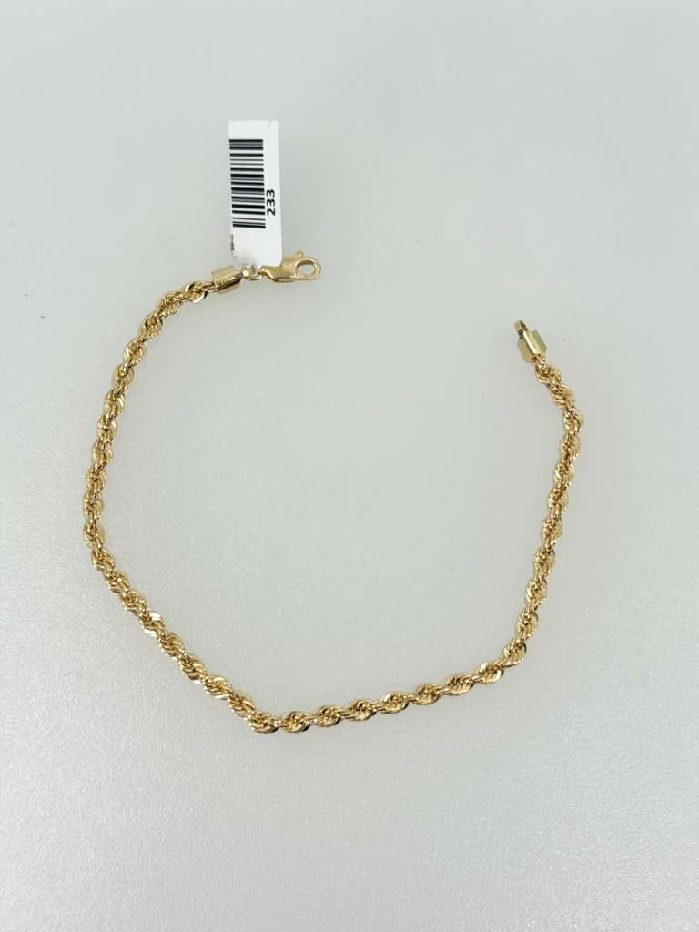 18K Rope Bracelet 20cm 3.2mm