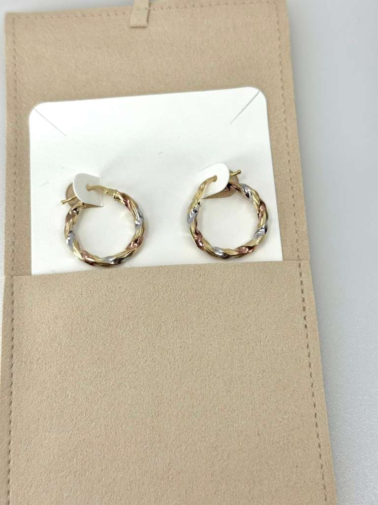 18k three color hoop