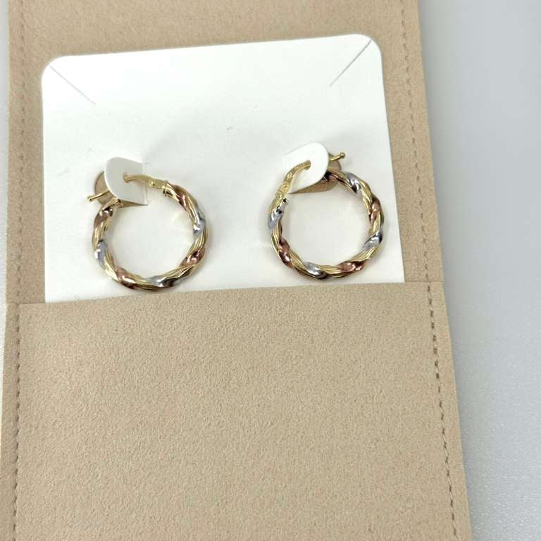 18k three color hoop