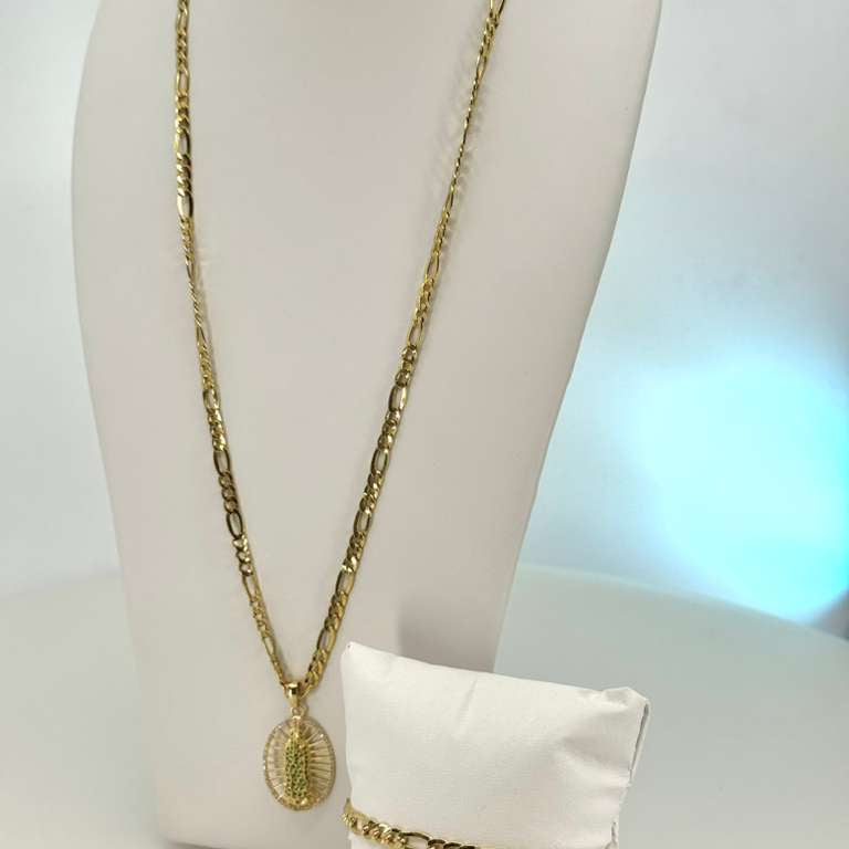 18K Figaro chain 60cm 4mm