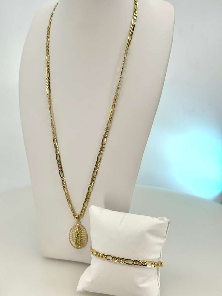 18K Figaro chain 60cm 4mm