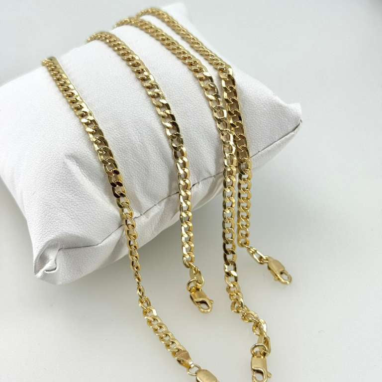 18k pulso cubano 4 mm 19cm