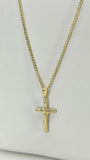 14K Stones Cross Pendant