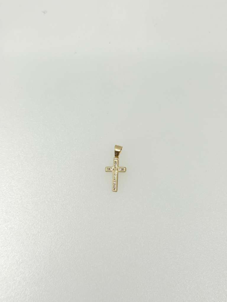 14K Pendant Cross with stones
