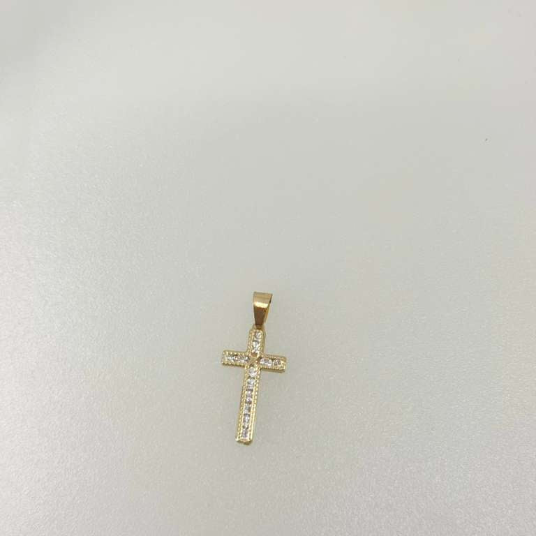 14K Pendant Cross with stone